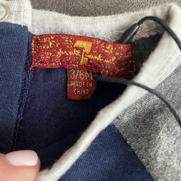 2 🆕 SEVEN for ALL MANKIND long sleeve onesies! One jersey, one striped!💙🤍💙 - Picture 4 of 5